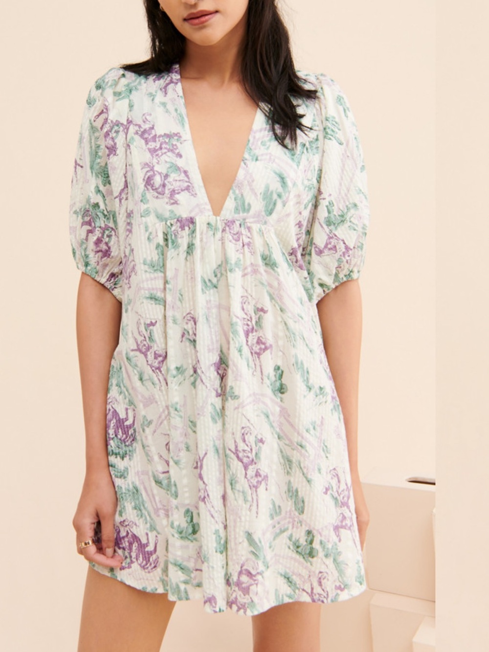 Urban Outfitters Western Puff Sleeve Mini Dress | Women’s Size S